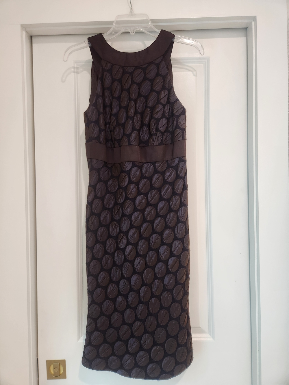 Badgley Mischka Sleeveless Brown Textured Midi Dress